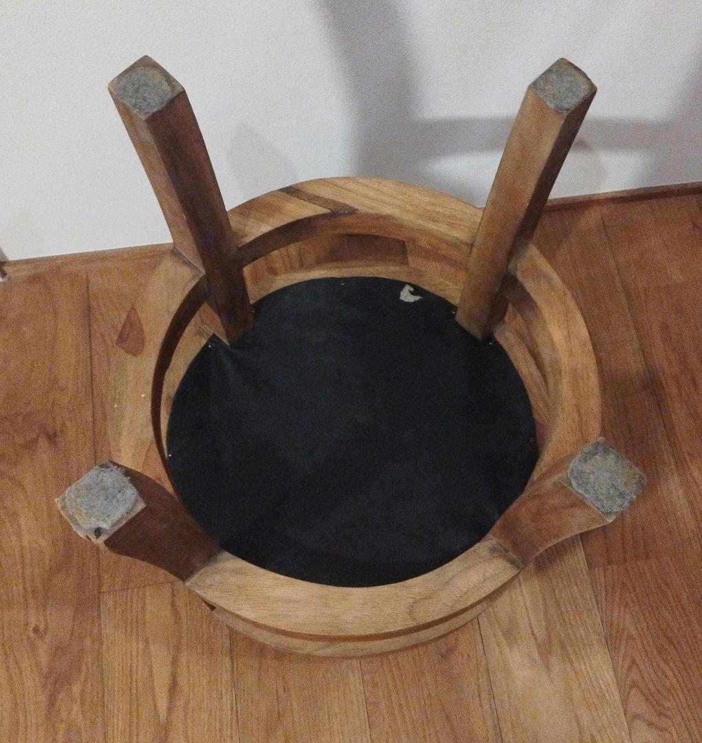 CORIGGE MARKET 本革 スツール アジアンチーク 無垢材 レトロ ②