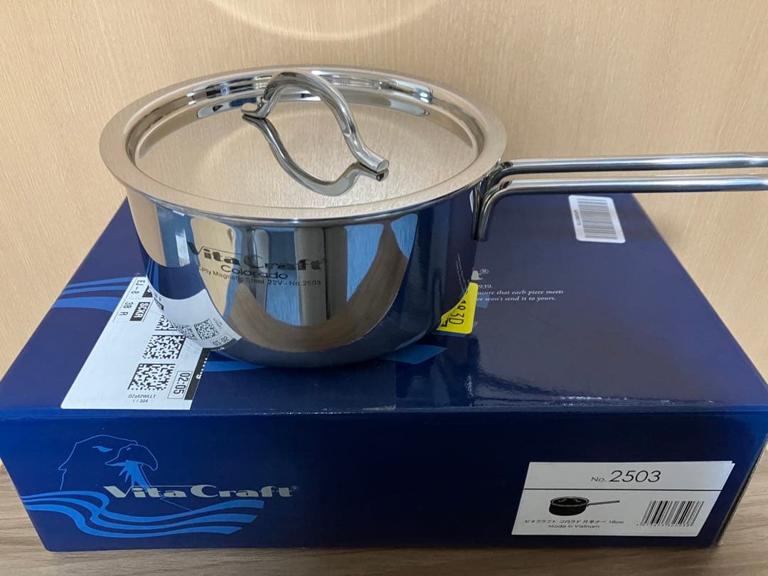 VitaCraftステンレス製片手鍋 18cm 2.2L No.2503