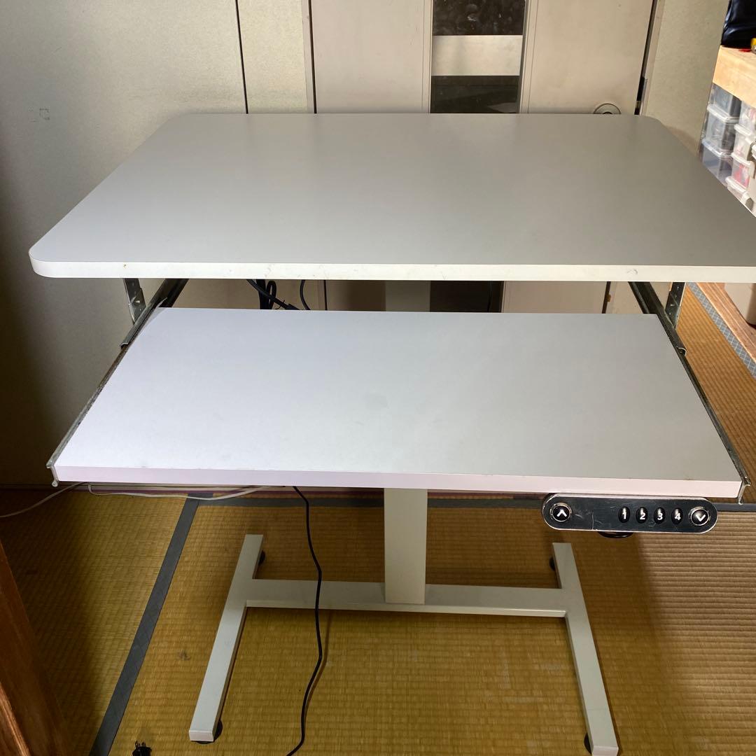BilBil デスク 電動式 テーブル パソコンラック 電動昇降式机 ホワイト