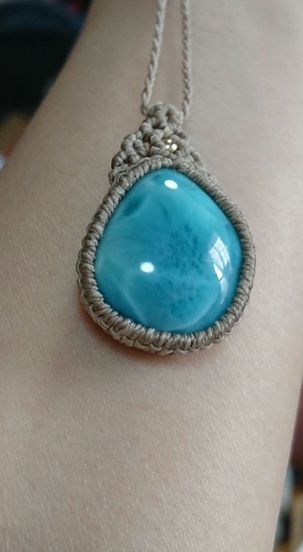 ＊ラリマーのマクラメペンダント＊