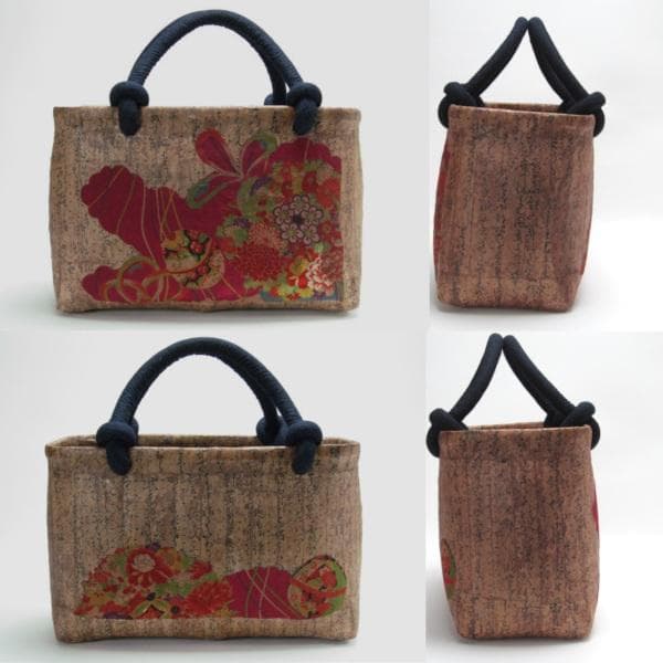 一閑張り 手付きかご（大）（買い物かご・バスケット）3