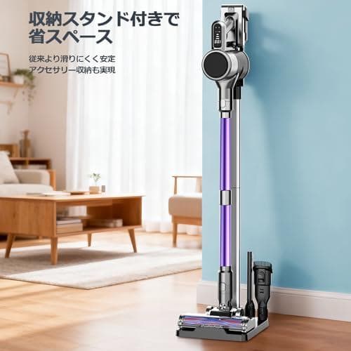 掃除機 コードレス【11月 新登場！70Kpa強力吸引&収納充電スタント付き】A