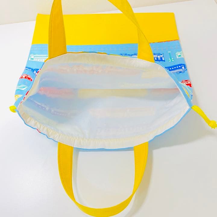 【お名前刺繍サービス】〈６点セット〉新幹線・電車柄★入園入学グッズ