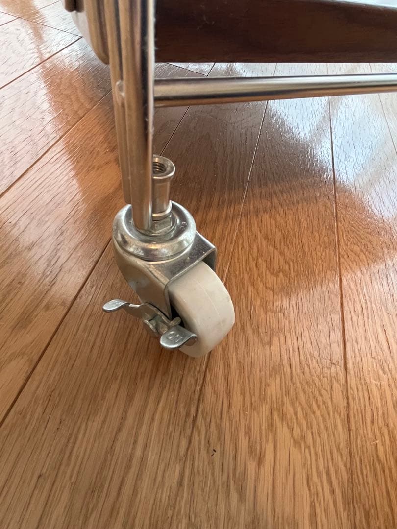 無印　ステンレスユニットシェルフ・ウォールナット材棚セット・小(3段)