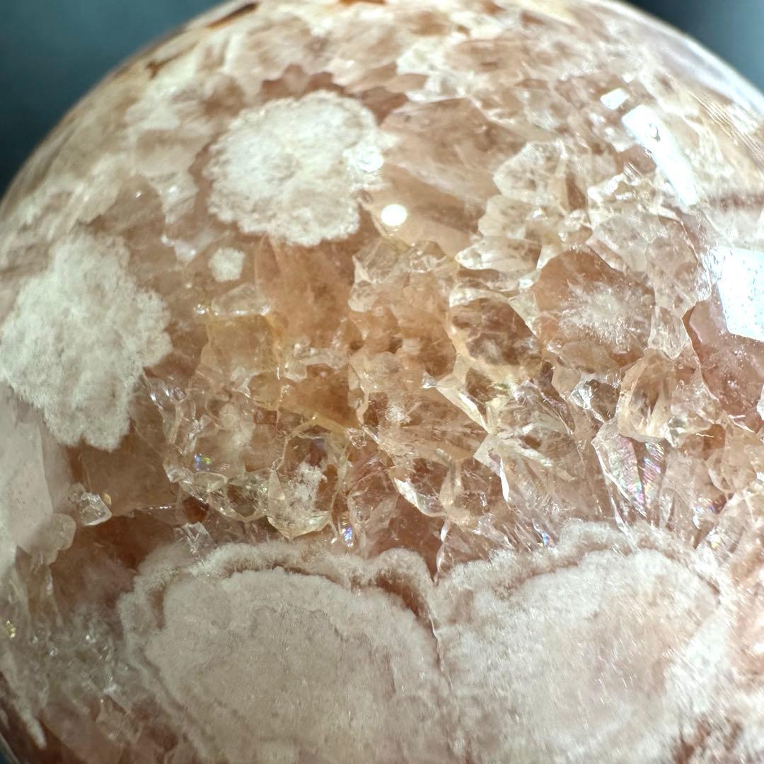 ピンクアメシスト　フラワーアゲート　スフィア　約64mm