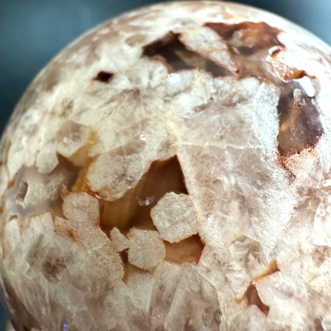 ピンクアメシスト　フラワーアゲート　スフィア　約64mm