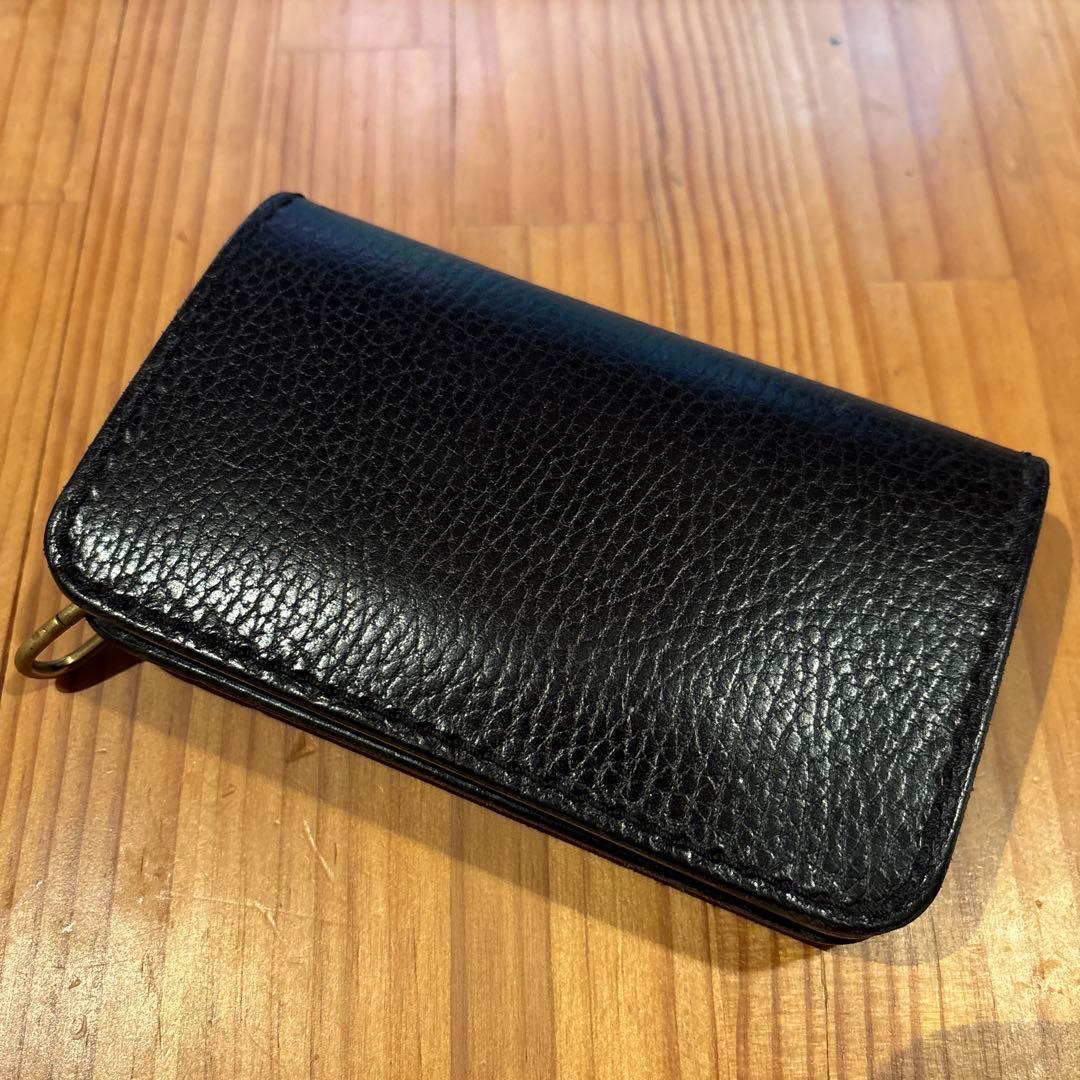 トラッカーウォレット　黒レザー コンパクト財布