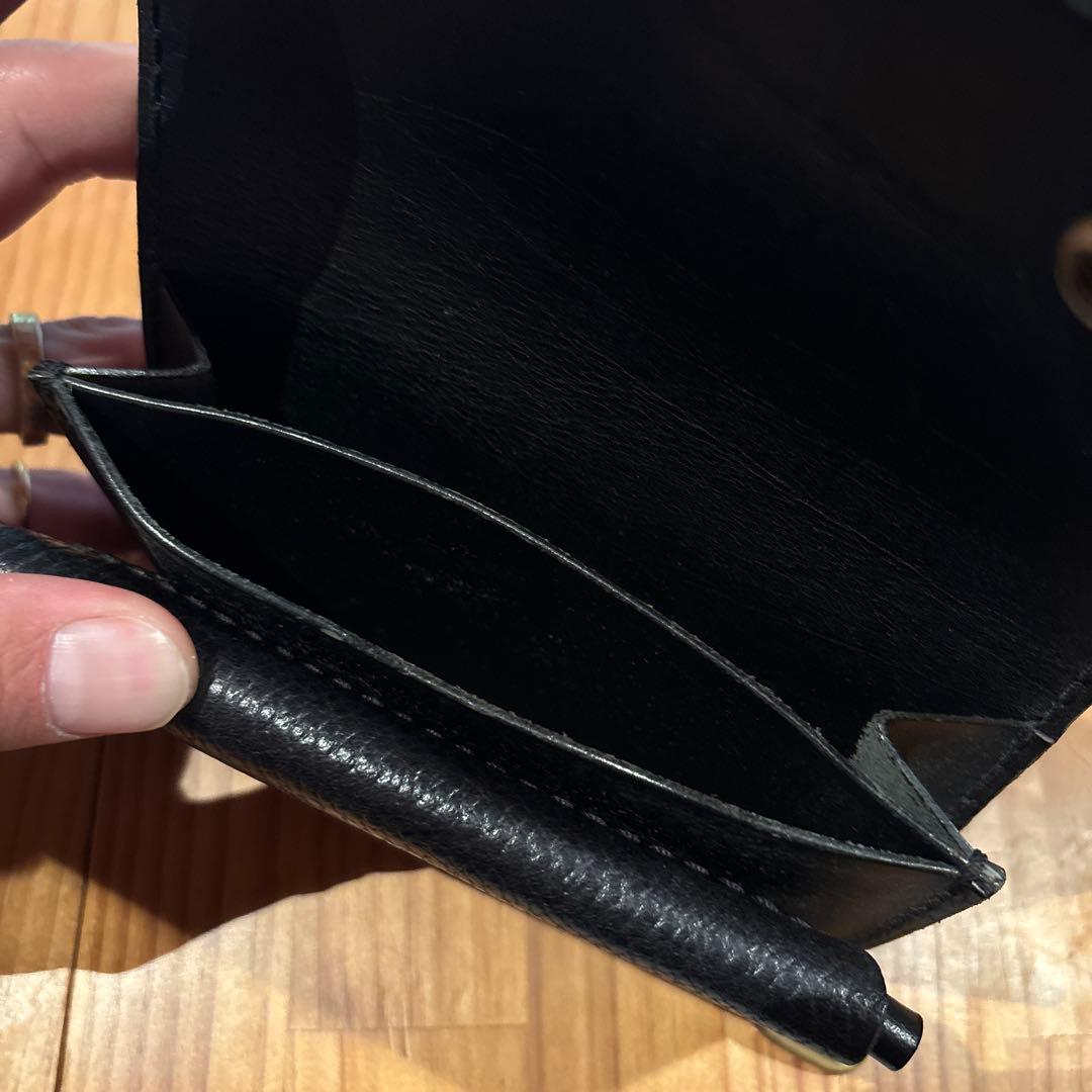 トラッカーウォレット　黒レザー コンパクト財布