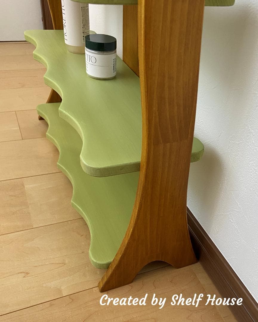 樹木デザインの木製シェルフ 初夏｜ハンドメイド棚 ナチュラルインテリア N