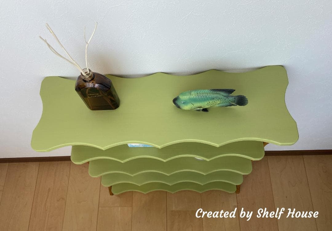 樹木デザインの木製シェルフ 初夏｜ハンドメイド棚 ナチュラルインテリア N