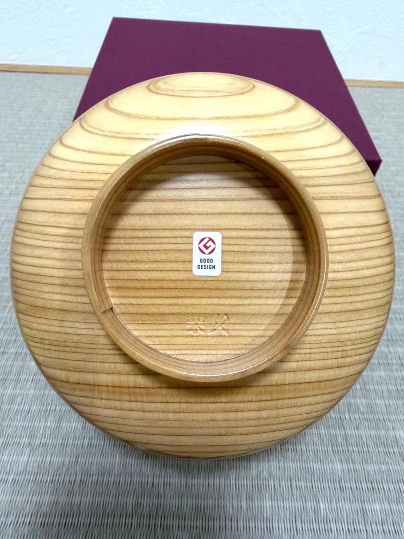 【新品未使用】グッドデザイン賞 栗久 曲げわっぱ お椀 （大）