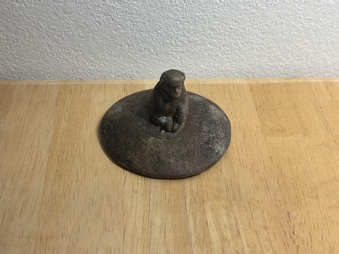 94.備前焼 宝瓶 登り窯 猿 さる 手びねり 急須