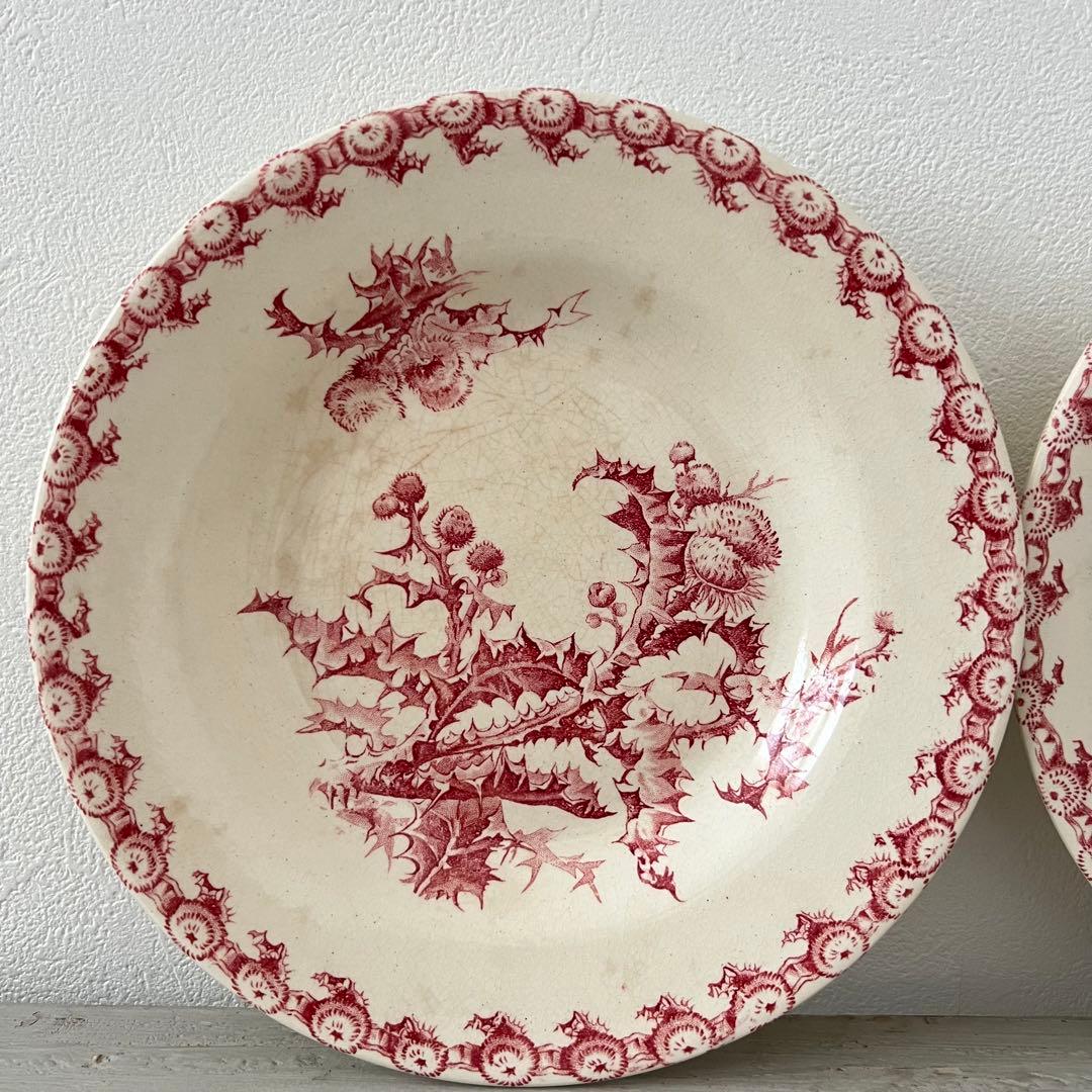 再値下げ❗️フランスアンティークプレート ジアン 2枚set スーププレート