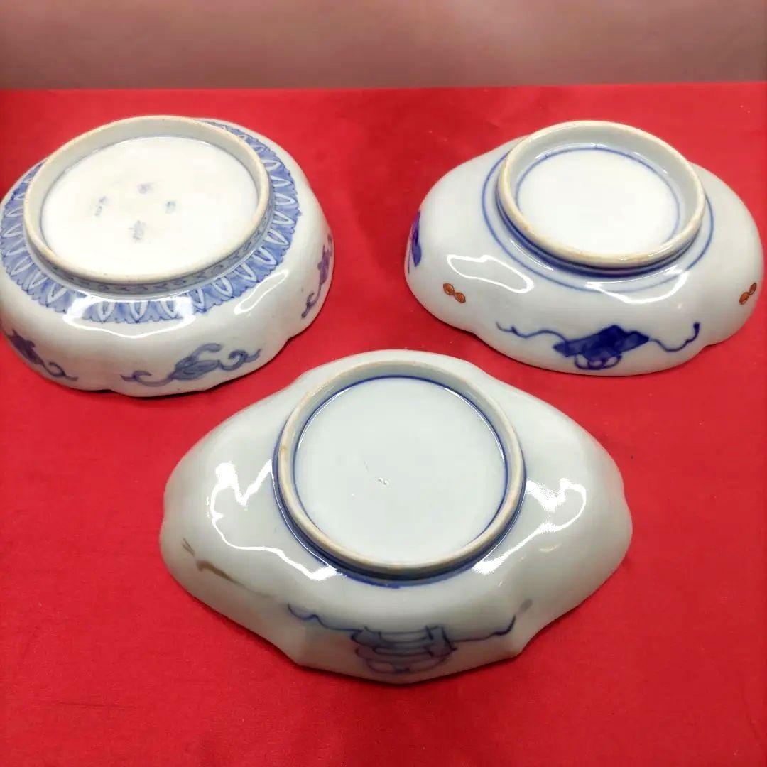 有田焼　伊万里焼　古伊万里　金彩　色絵　小皿　舟皿　刺し身皿　3種3客セット