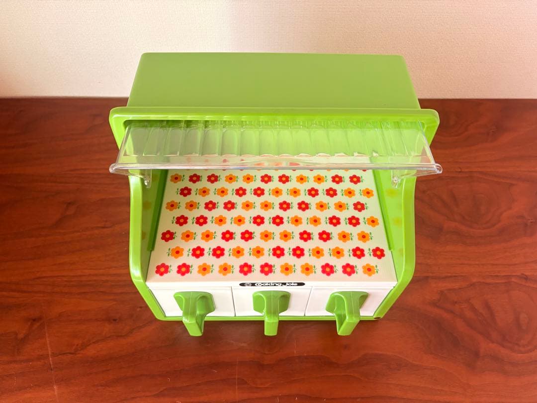 70年代　昭和レトロ　花柄　調味料ラック　当時物　デッドストック