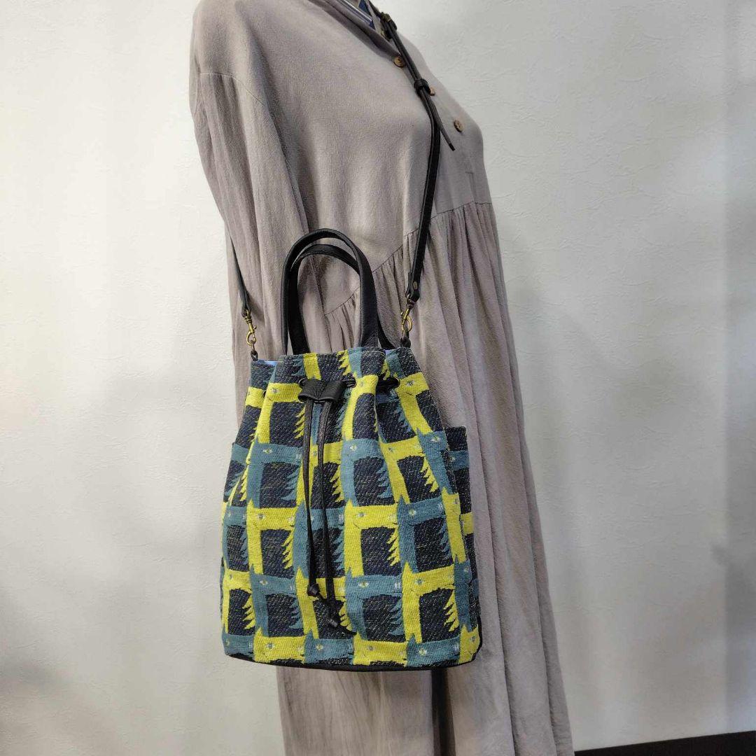 soo様　ミナペルホネン/thoroughbredサラブレットネイビー/巾着Lサ