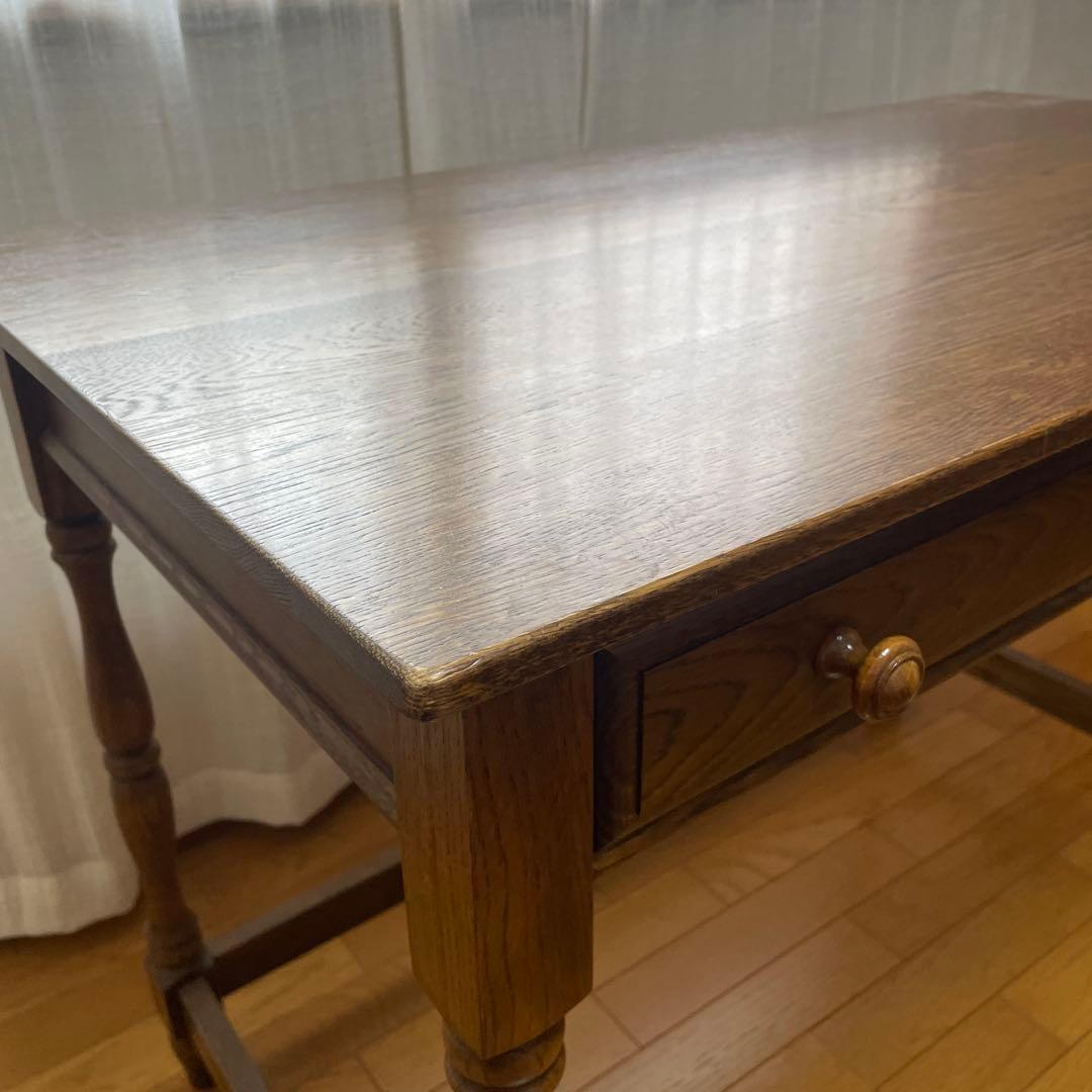 【美品】葉山ガーデン 葉山家具 クラシック ナラ材 一枚板 学習机 デスク104