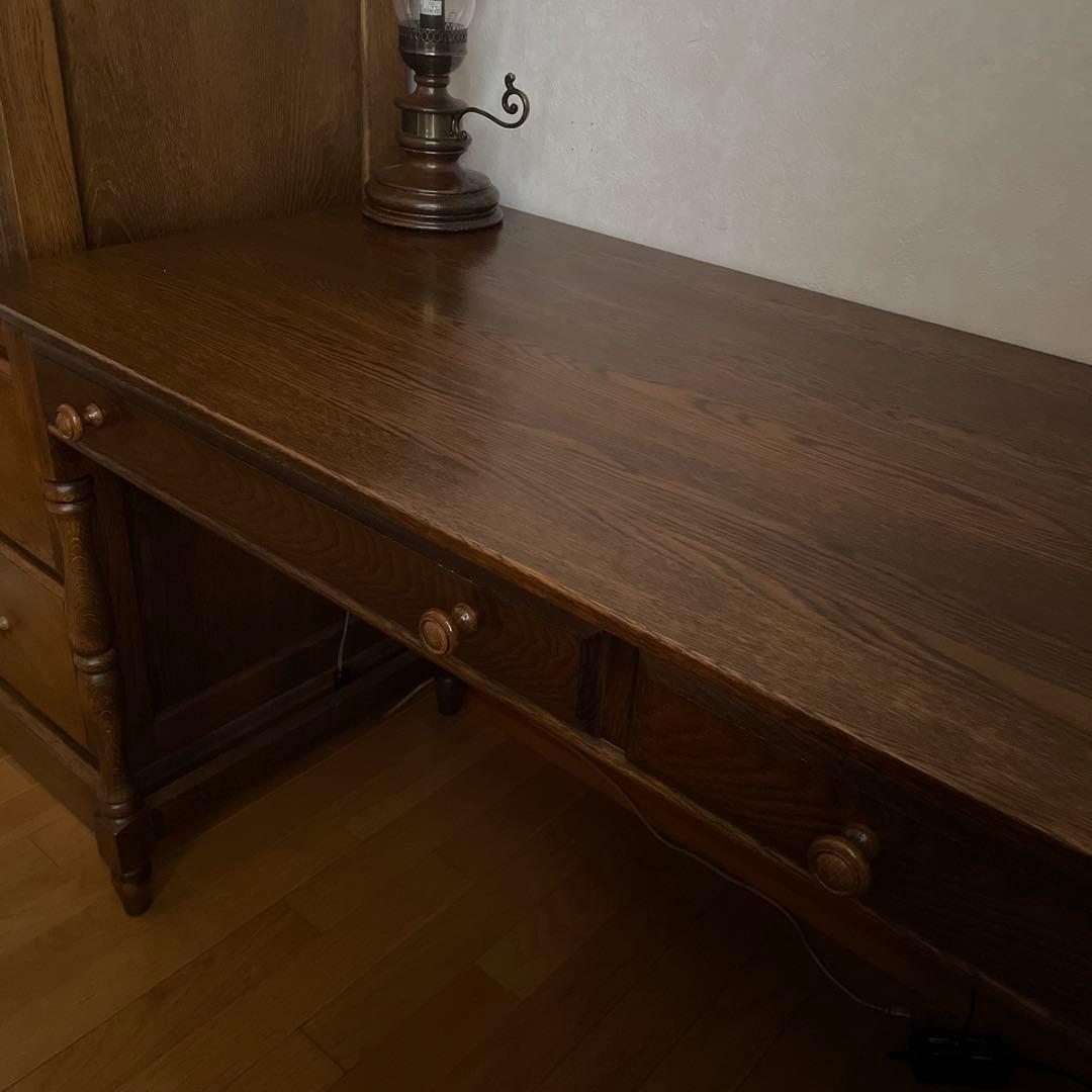 【美品】葉山ガーデン 葉山家具 クラシック ナラ材 一枚板 学習机 デスク104