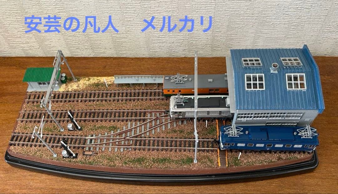 Nゲージ ジオラマ63 電車庫のある風景　アクリルケース付