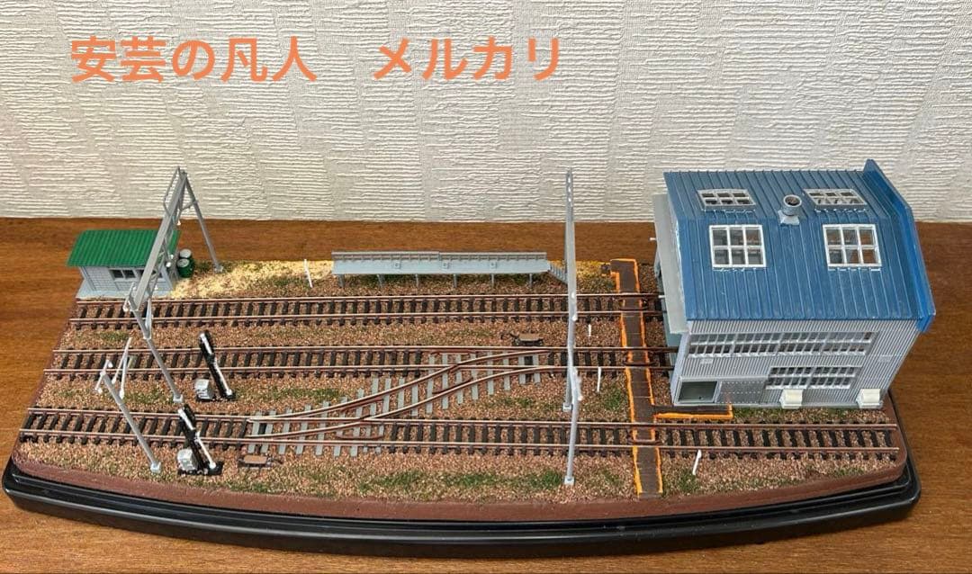 Nゲージ ジオラマ63 電車庫のある風景　アクリルケース付