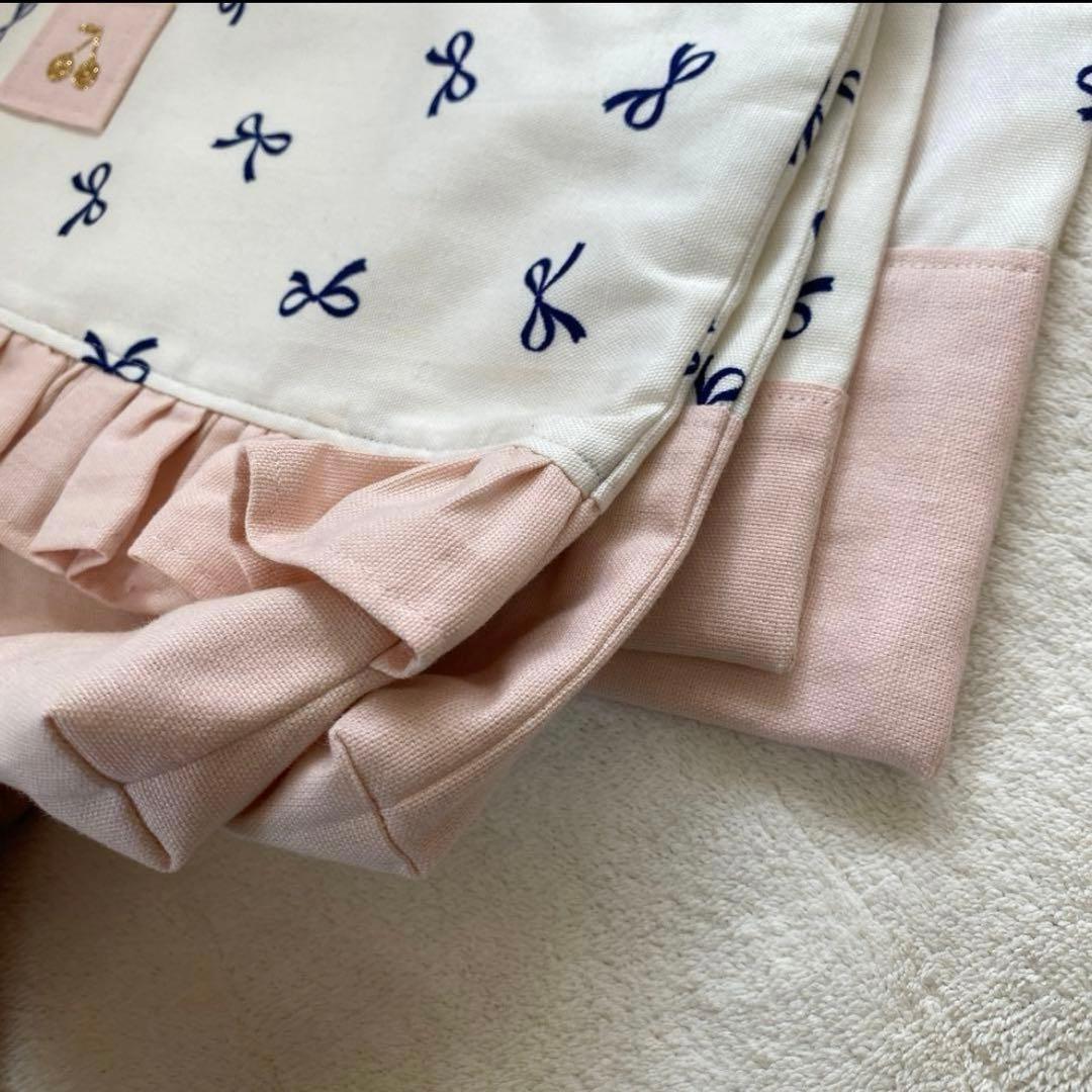 レッスンバック　女の子　フリル　上履き入れ　体操服袋　巾着　セット　リボン柄