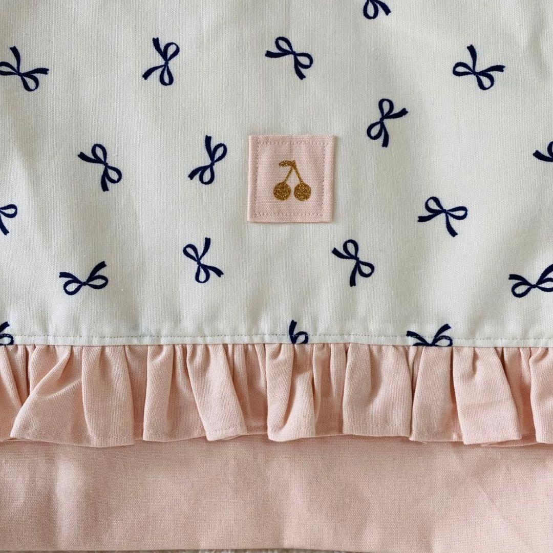 レッスンバック　女の子　フリル　上履き入れ　体操服袋　巾着　セット　リボン柄