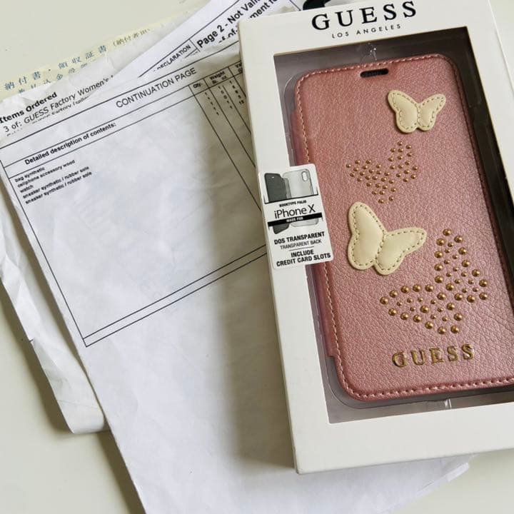 日本未発売 GUESS ゲス iPhone X/XS 手帳型 フリップケース