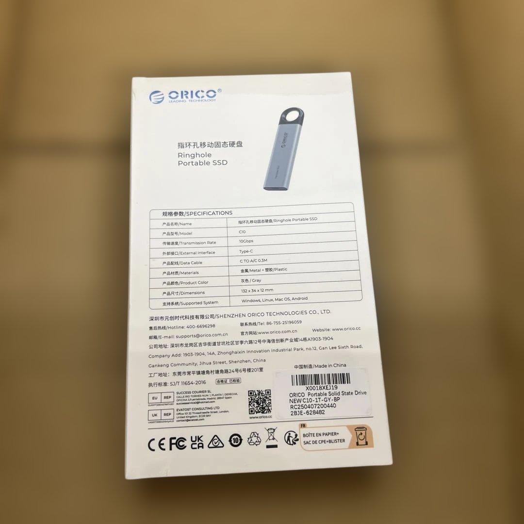 275 ORICO 外付けSSD 1 TB 最大1050 MB/秒、SSD外付け