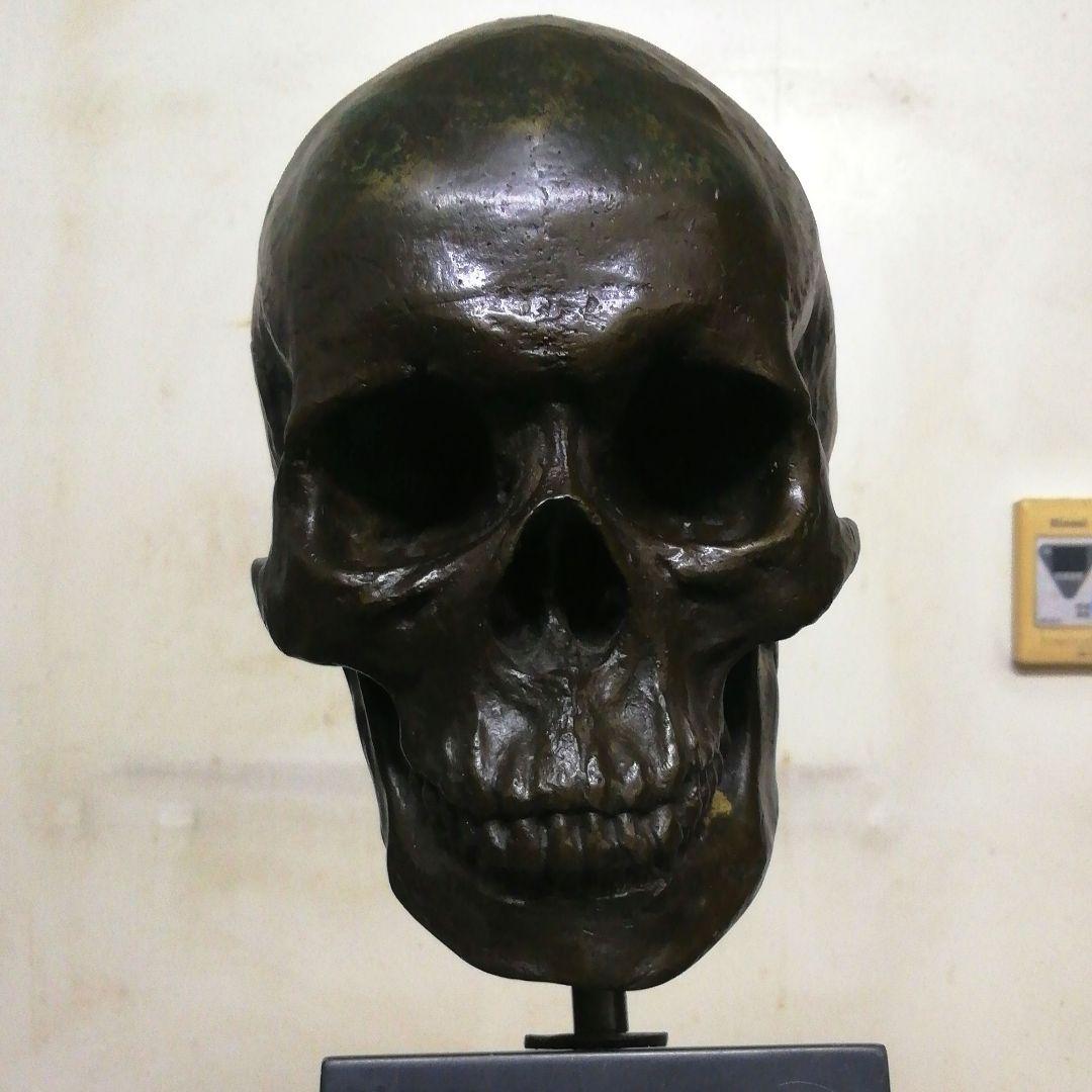 珍品　頭蓋骨　髑髏　ビンテージ　スカル　置物　ブロンズ