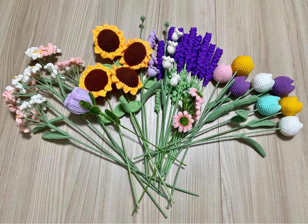 花束　在庫整理セール　ハンドメイド　手編みブーケ　プレゼント　お得　31本