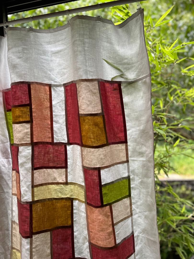 「秋桜」麻ポジャギ