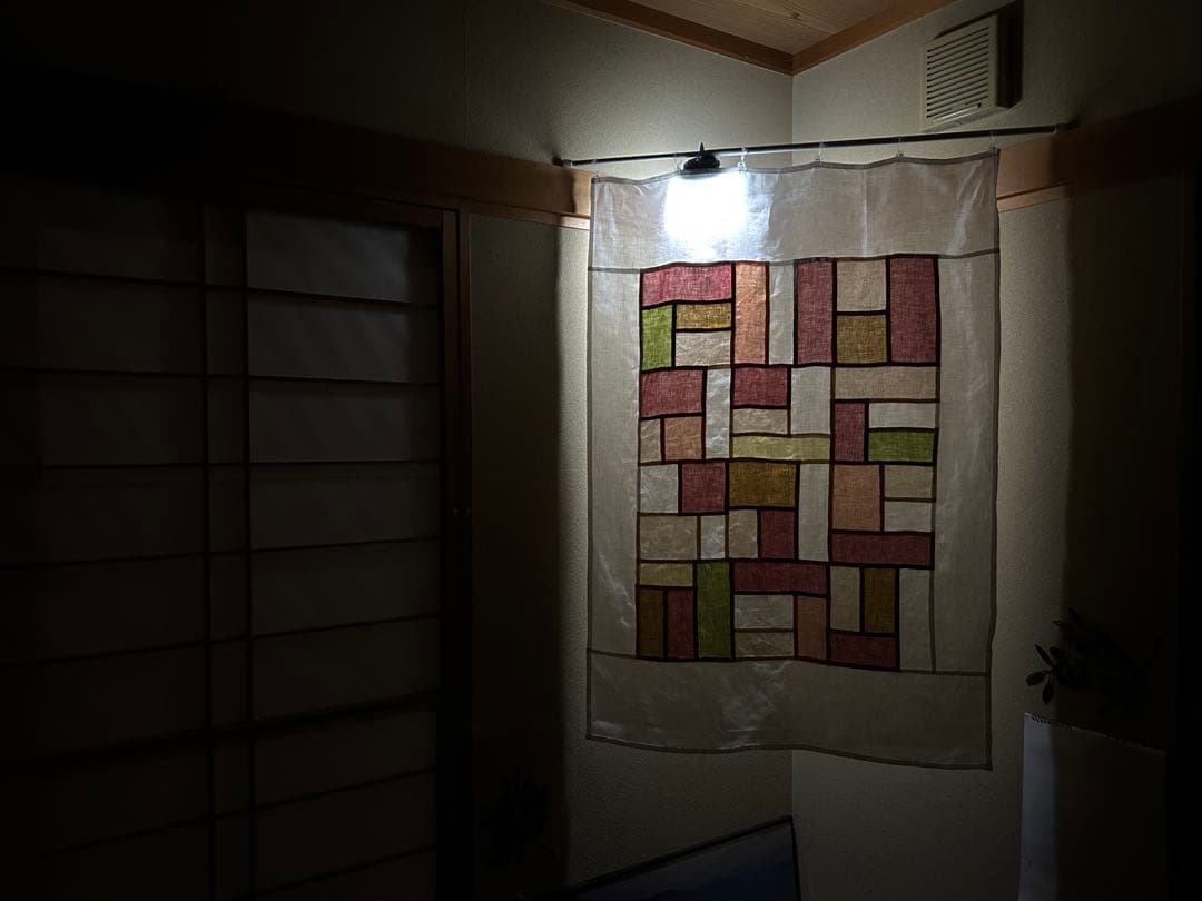 「秋桜」麻ポジャギ