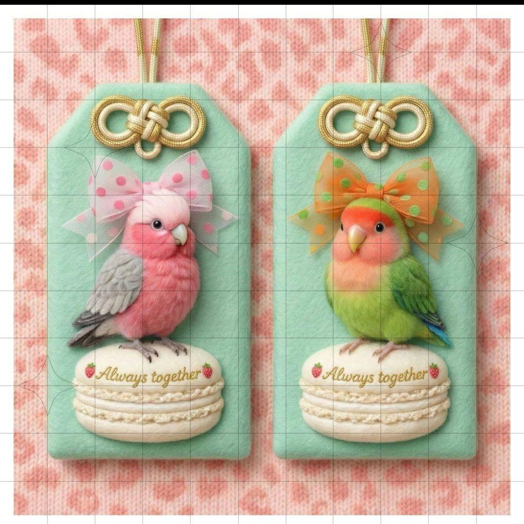 お守りインコパネル生地　ハンドメイド