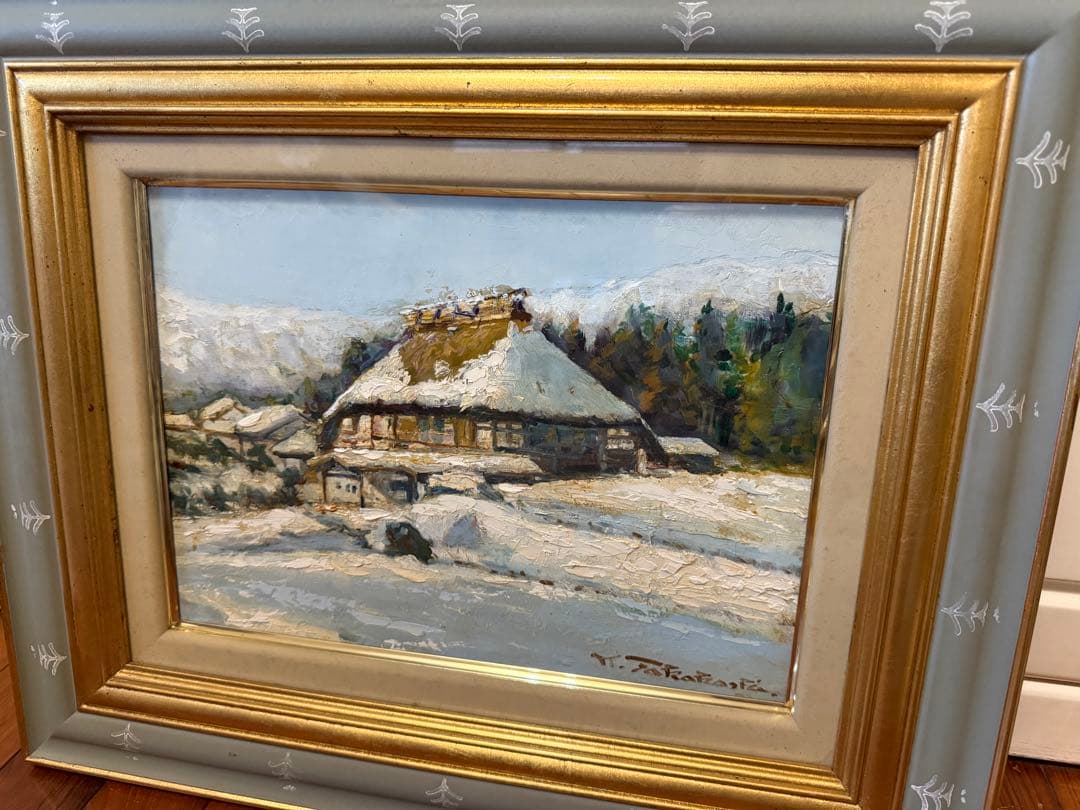 42.「山麓の農家」髙橋一善 油絵