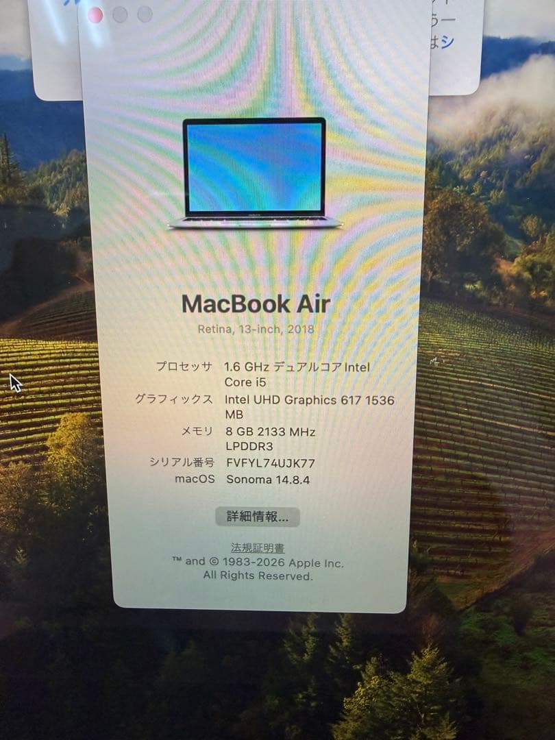 MacBook Air 2018 13インチ / 128GB / 8GB