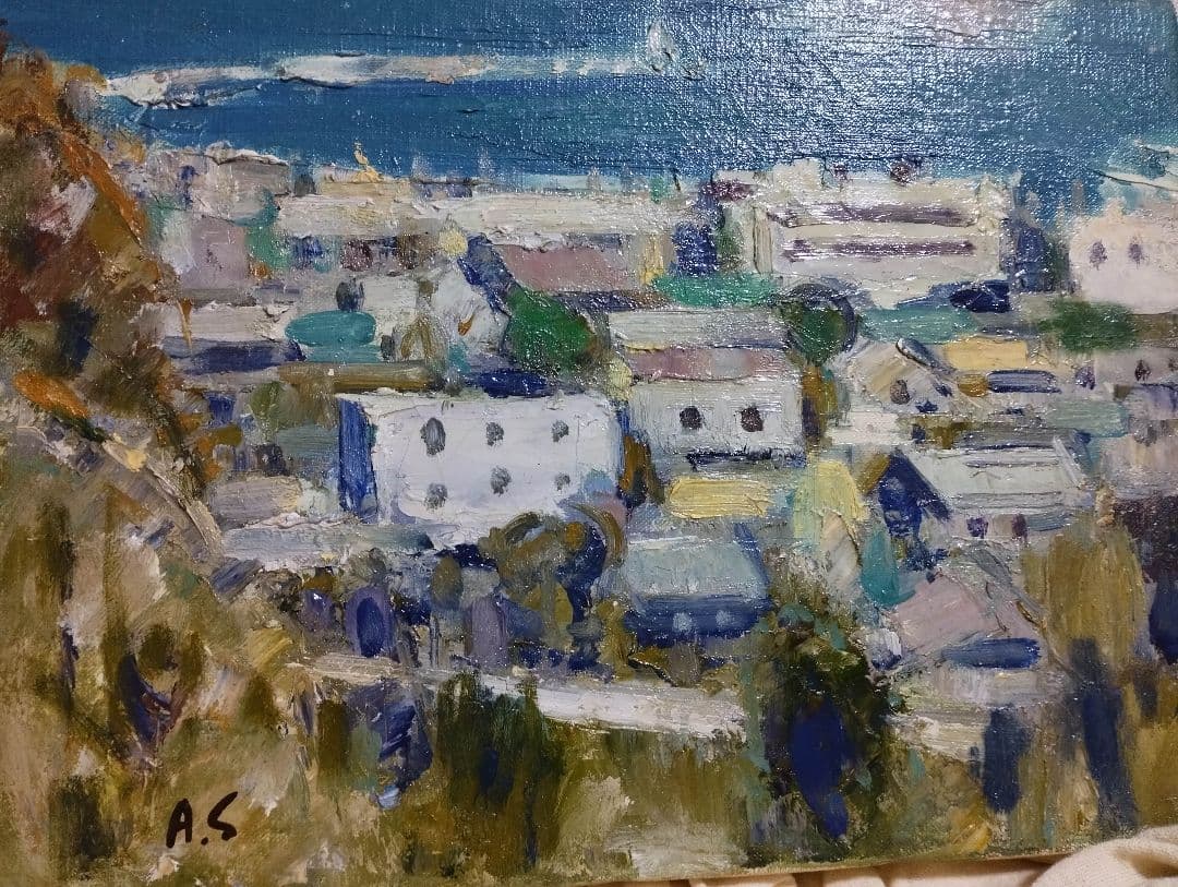 設楽章　したらあきらシタラアキラ 伊豆の海　風景画 油絵 画家 創元会会員 絵画