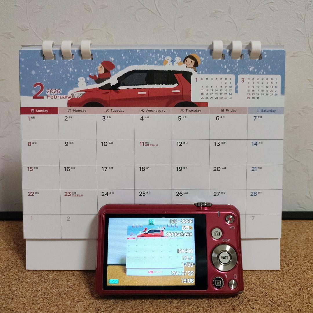 CASIO　デジタルカメラ　EXILIM　1610万画素　6倍　レッド