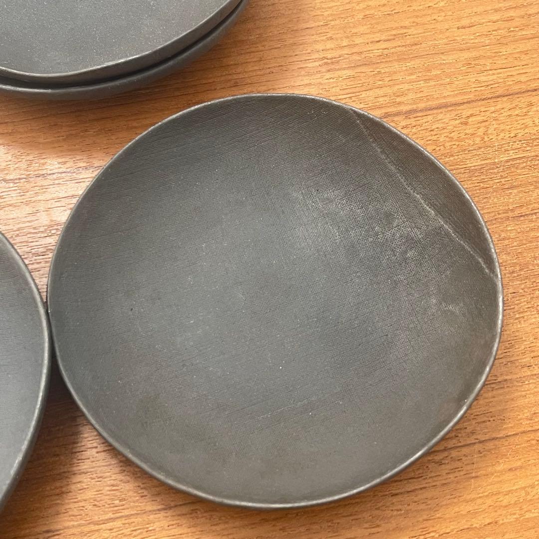 作家もの　黒焼き締め小皿5枚セット