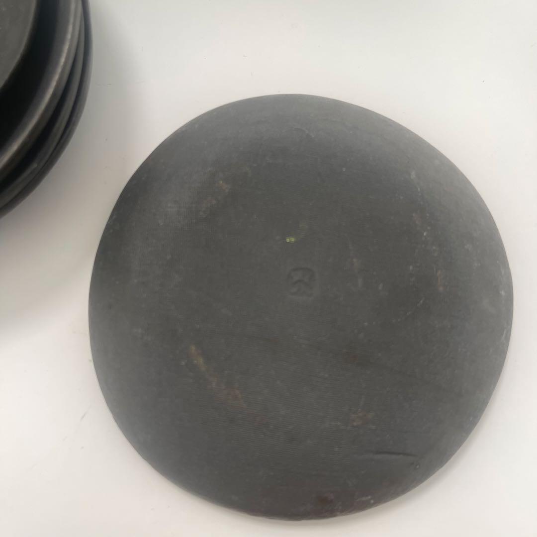 作家もの　黒焼き締め小皿5枚セット