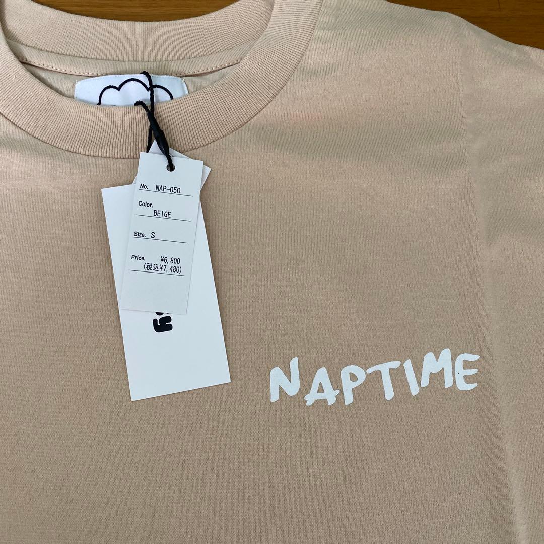 nap time フォトプリント　ロングTシャツ　ベージュ　Sサイズ