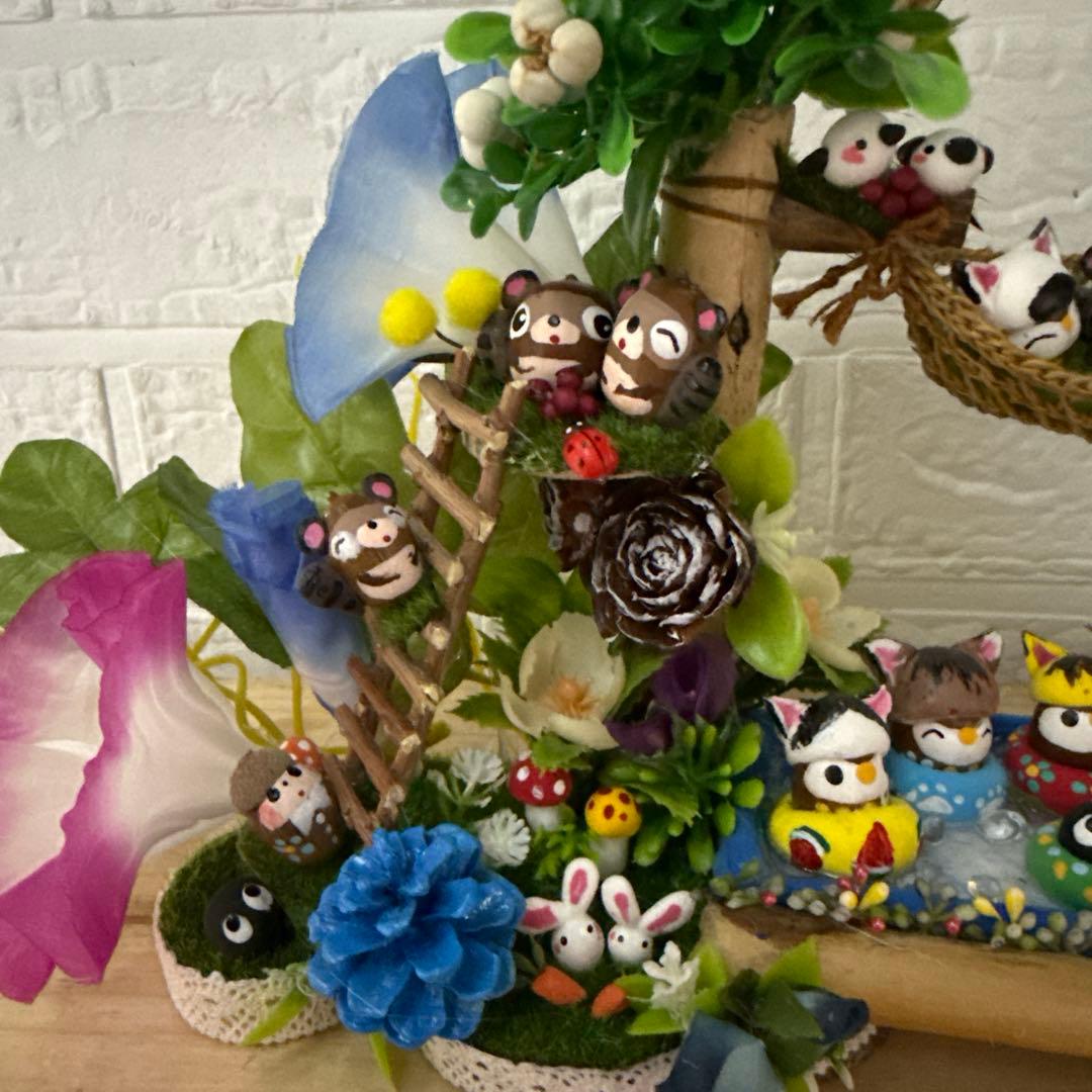 どんぐりアート♡紫陽花リース&夏のオブジェ2品♡ 一点物