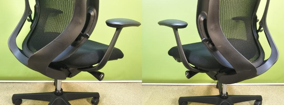 at　オカムラ　シルフィーチェア　ローバック　固定肘　前傾機能　メッシュ　中古品