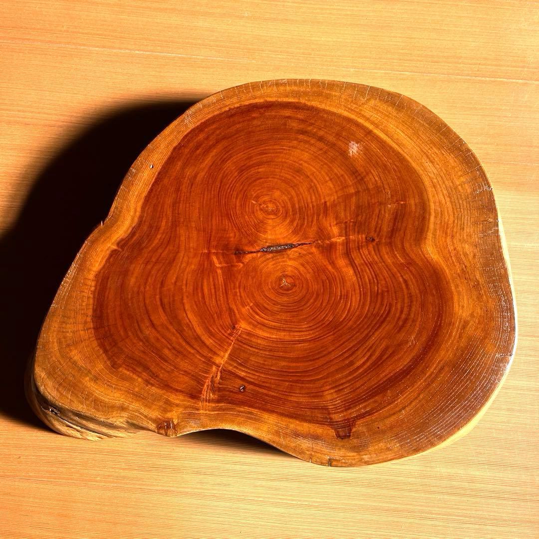 希少　年輪が二つ！　天然木　一枚板　花台　盆栽台　鑑賞台　飾り台　盆栽卓　無垢材