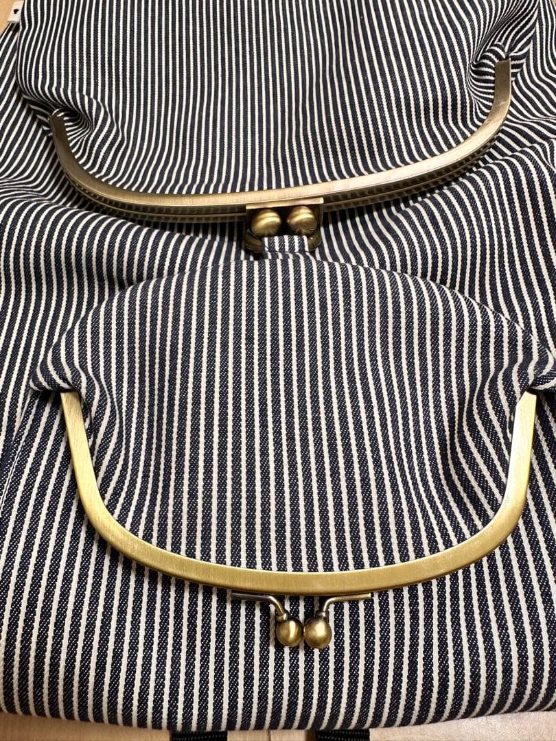 AYANOKOJI がま口 リュック大 綿布ヒッコリー