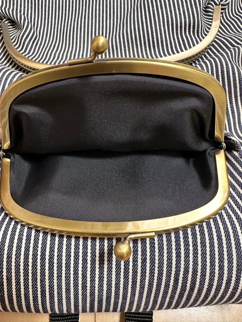 AYANOKOJI がま口 リュック大 綿布ヒッコリー