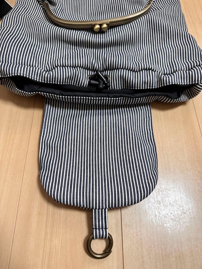 AYANOKOJI がま口 リュック大 綿布ヒッコリー