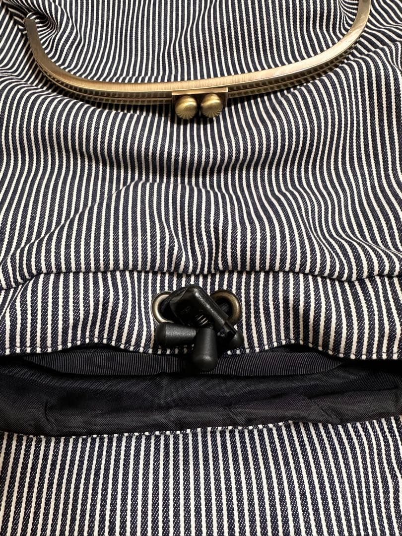 AYANOKOJI がま口 リュック大 綿布ヒッコリー