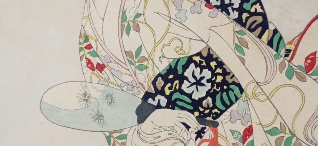 浮世絵版画、徳川時代貴婦人乃圖三枚綴り、橋本周延画、明治30年出版