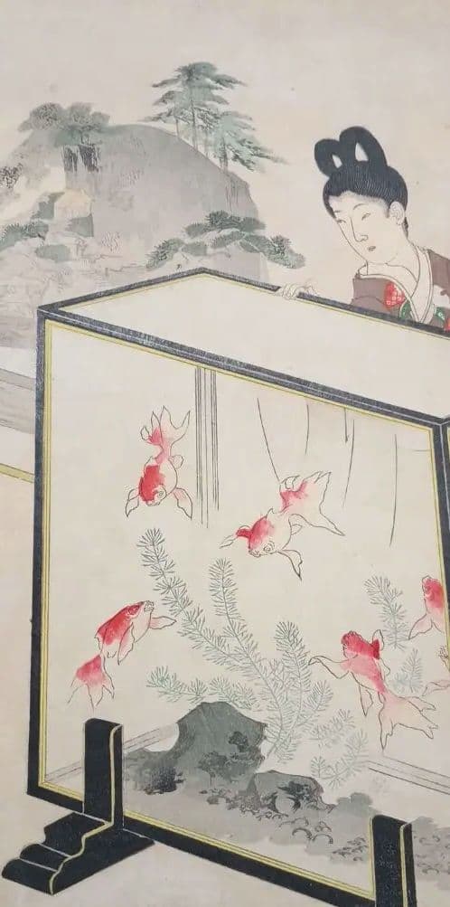 浮世絵版画、徳川時代貴婦人乃圖三枚綴り、橋本周延画、明治30年出版