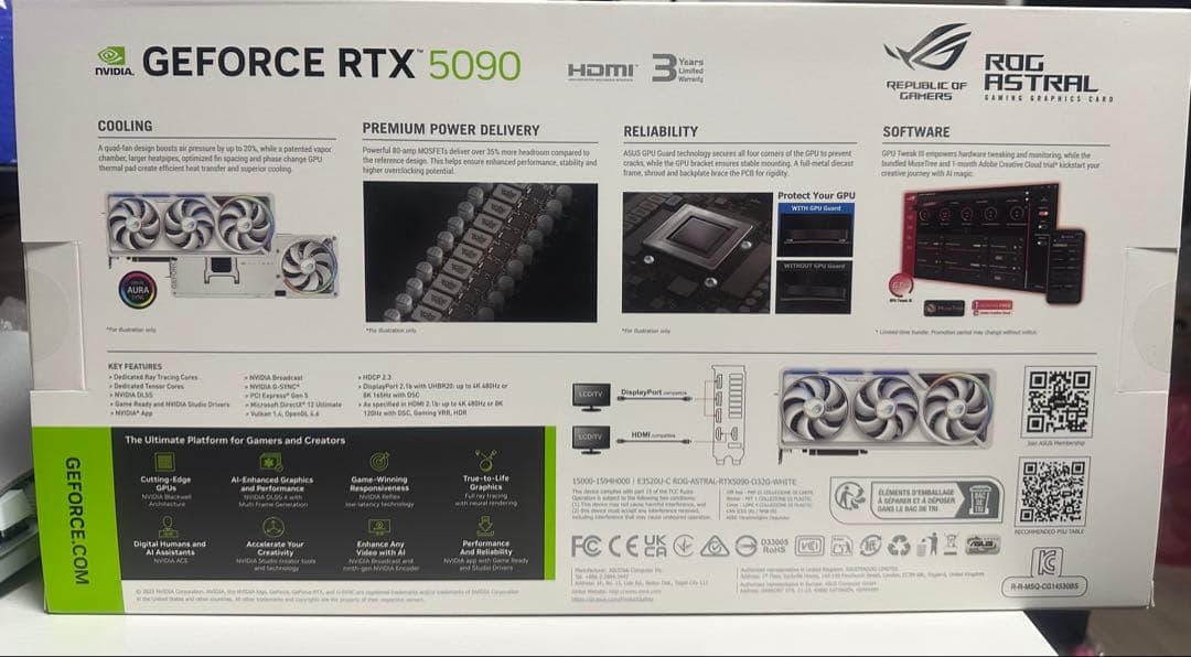 グラフィックボード・グラボ・ビデオカード ASUS ROG ASTRAL GeForce RTX 5090 WHITE